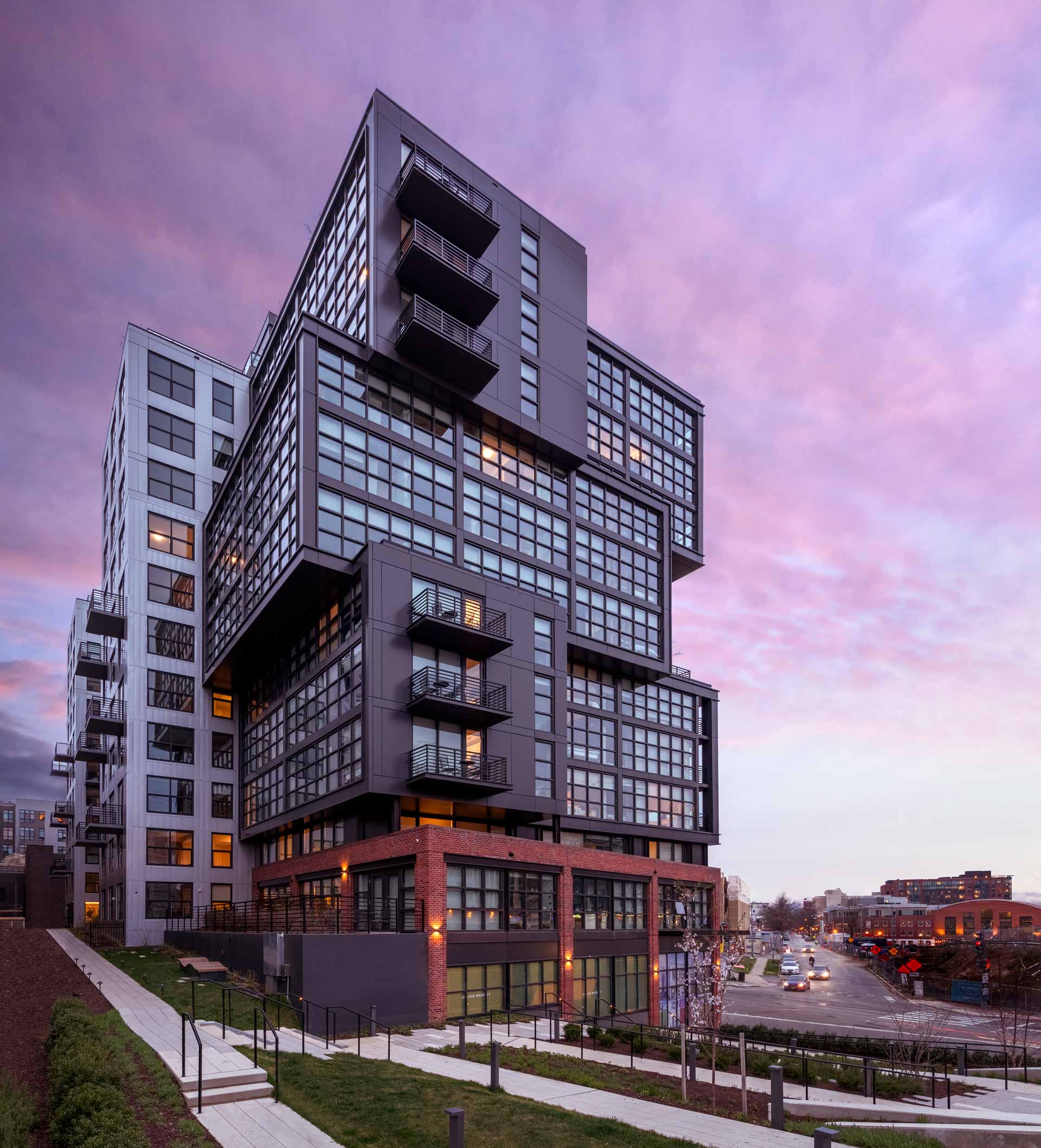 View of building from the park next door